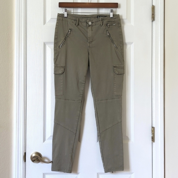 Blank NYC The Reade Mid Rise Ankle Cropped Twill Skinny Cargo Pants Sage 28 - Picture 1 of 14
